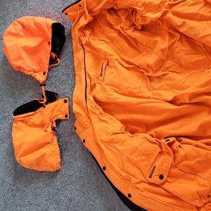 Preowned, Black/Orange hunting coat.